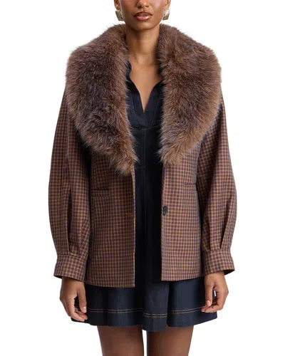 Avec Les Filles Reversible Double-faced Jacket In Brown