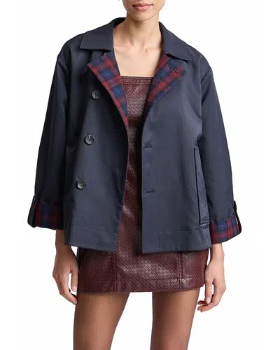 Avec Les Filles Reversible Scarf Barn Jacket In Pink