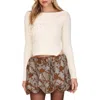 Avec Les Filles Rosette Boat Neck Sweater In White