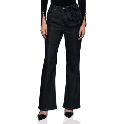 Avec Les Filles Rosette Detail High Waist Jeans In Multi