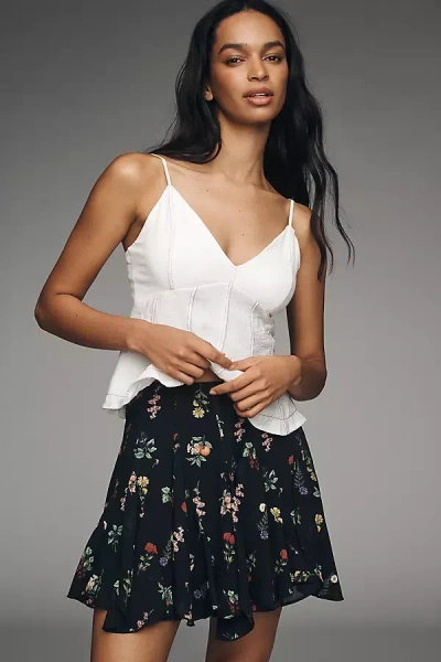 Avec Les Filles Ruffle Mini Skirt In Black