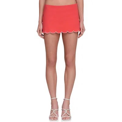 Avec Les Filles Scallop Edge Miniskirt In Red