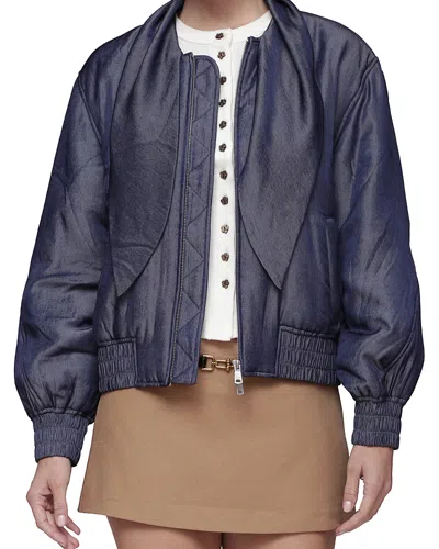 Avec Les Filles Scarf Tie Bomber Jacket In Multi