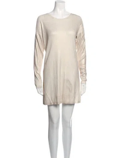 Pre-owned Avec Les Filles Scoop Neck Mini Dress W/ Tags In Neutral