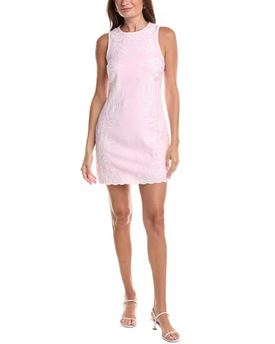 Avec Les Filles Seahorse Embellished Sleeveless Dress In Baby Pink-white