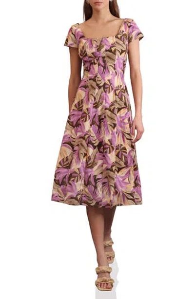 Avec Les Filles Seamed Fit And Flare Dress In Pink