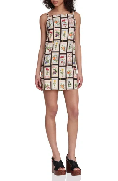 Avec Les Filles Seed Packet Print Minidress In White