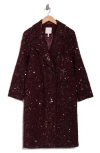 Avec Les Filles Sequined Coat In Burgundy