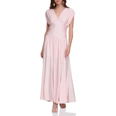 Avec Les Filles Shirred Maxi Dress In Pink