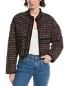 Avec Les Filles Short Quilted Puffer Jacket In Brown