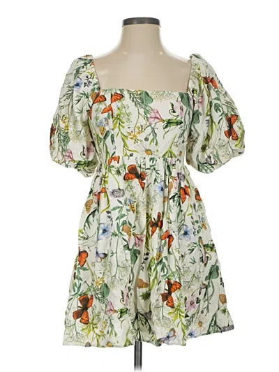 Pre-owned Avec Les Filles Short Sleeve Blouse In Green