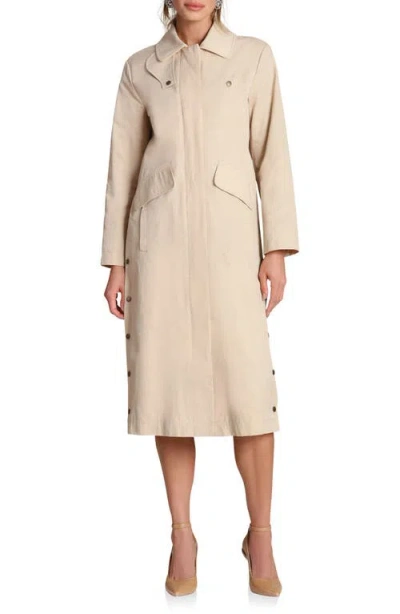 Avec Les Filles Side Snap Cotton Blend Barn Coat In Neutral