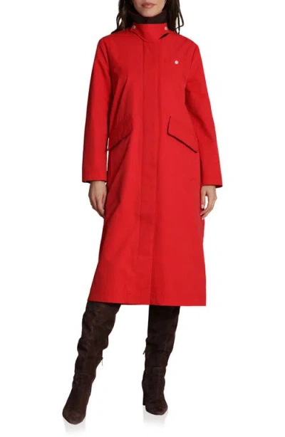 Avec Les Filles Side Snap Cotton Blend Barn Coat In Red