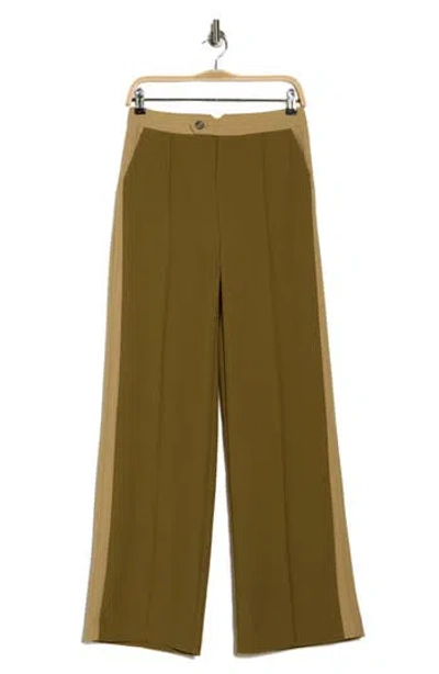 Avec Les Filles Side Stripe Pants In Green Multi