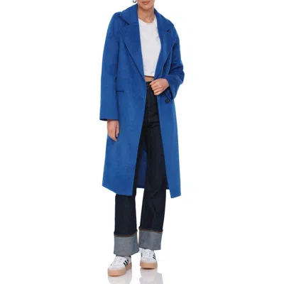Avec Les Filles Single Breasted Coat In Blue