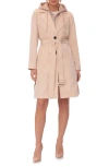 Avec Les Filles Single Breasted Coat With Quilted Hooded Insert In Gaia