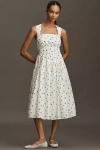 Avec Les Filles Sleeveless A-line Midi Dress In Neutral