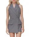 Avec Les Filles Check Print Sleeveless Jumpsuit In Dark Navy
