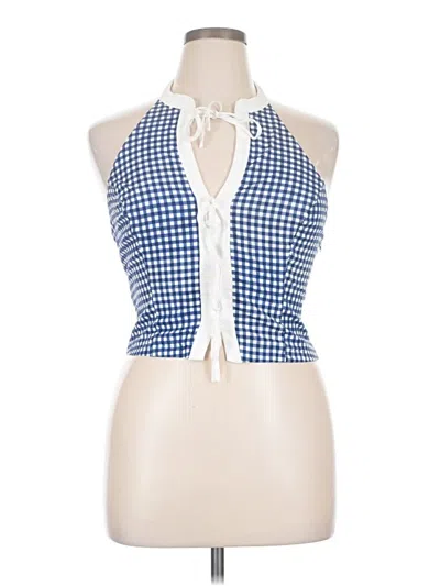 Pre-owned Avec Les Filles Sleeveless Blouse In Blue