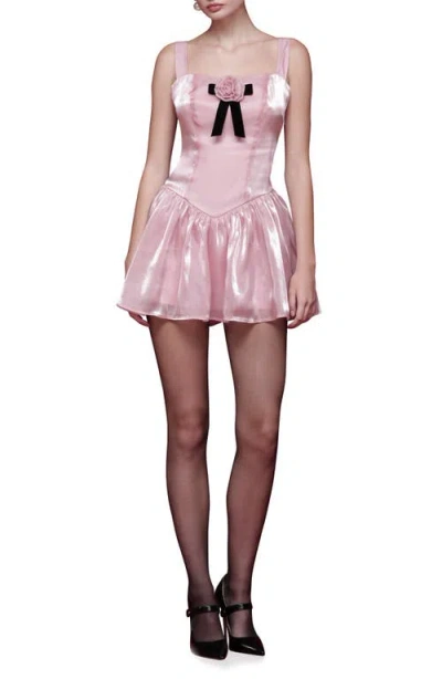 Avec Les Filles Sleeveless Fit & Flare Minidress In Pink