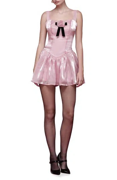 Avec Les Filles Sleeveless Fit & Flare Minidress In Pink