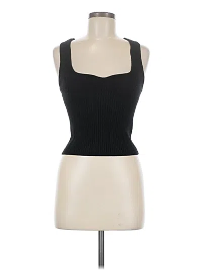 Pre-owned Avec Les Filles Sleeveless Top Black Halter Neckline Tops
