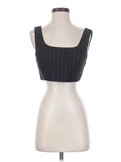 Pre-owned Avec Les Filles Sleeveless Top Black Square Neckline Tops