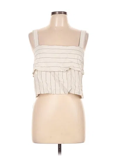Pre-owned Avec Les Filles Sleeveless Top Ivory Strapless Neckline Tops In White