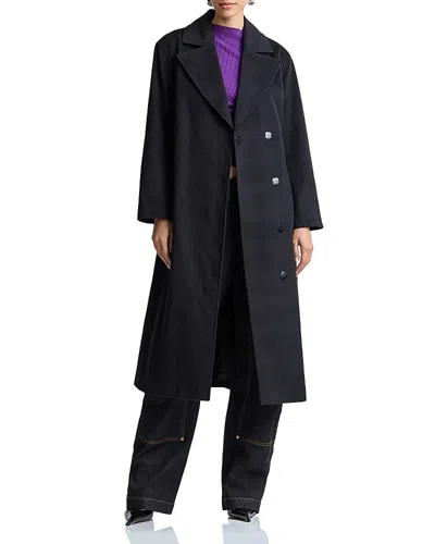 Avec Les Filles Slouchy Belted Coat In White