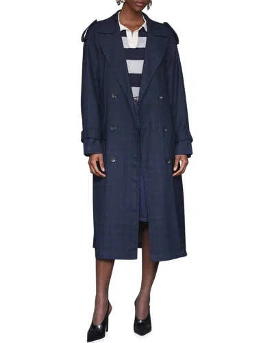 Avec Les Filles Slouchy Trench Coat In Blue