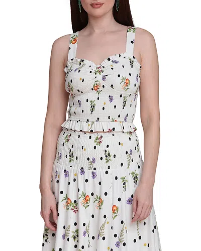 Avec Les Filles Smocked Ruffle Tank In Multi