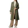 Avec Les Filles Stretch Crepe Double Breasted Trench Coat