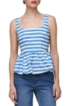 Avec Les Filles Stripe Corset Peplum Tank