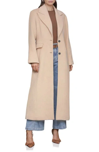 Avec Les Filles Strong Shoulder Hourglass Single Breasted Coat In Brown