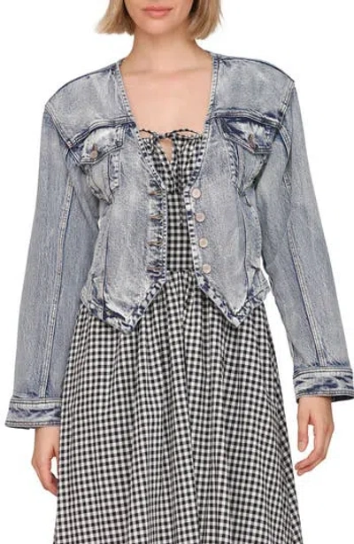 Avec Les Filles Strong Shoulder Jacket In Gray