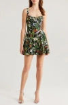 Avec Les Filles Sweetheart Fit & Flare Minidress
