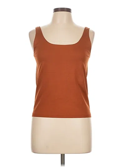 Pre-owned Avec Les Filles Tank Top Brown Square Neckline Tops