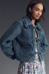 AVEC LES FILLES THE MAURA BOW-TIE DENIM JACKET BY AVEC LES FILLES