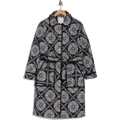 Avec Les Filles Tie Waist Quilted Jacket In Multi