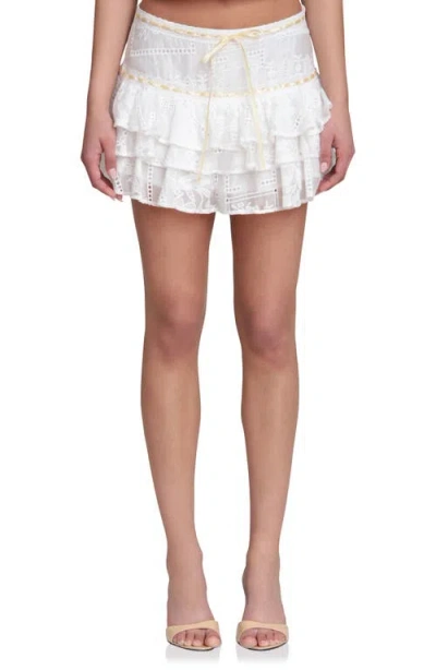 Avec Les Filles Tiered Miniskirt In White