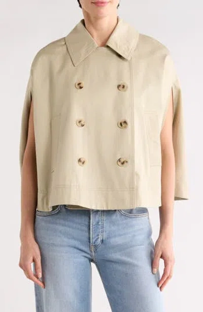 Avec Les Filles Trench Cape In Neutral