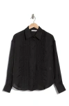 Avec Les Filles Tuxedo Button-up Shirt In Black