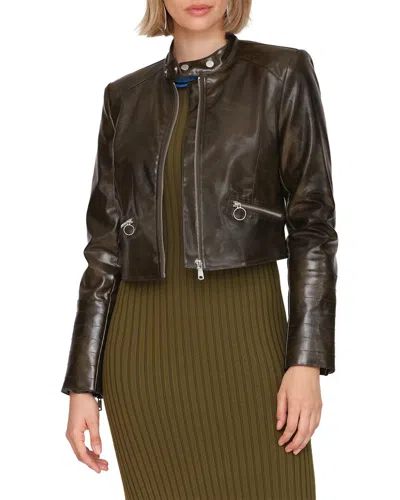 Avec Les Filles Vegan Leather Jacket In Black