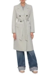 Avec Les Filles Water Resistant Double Breasted Trench Coat In Sage