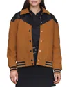 Avec Les Filles Oversize Western Varsity Jacket In Brown