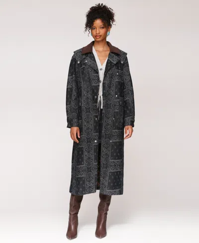Avec Les Filles Women's Asymmetrical Utility Trench Coat In Black