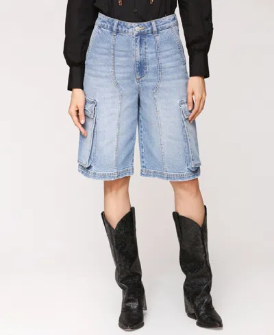 Avec Les Filles Women's Baggy Denim Cargo Shorts
