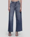 Avec Les Filles Bejweled High Waist Wide Leg Jeans In Blue