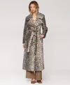 Avec Les Filles Cheetah Print Belted Faux Fur Maxi Coat In Animal Print
