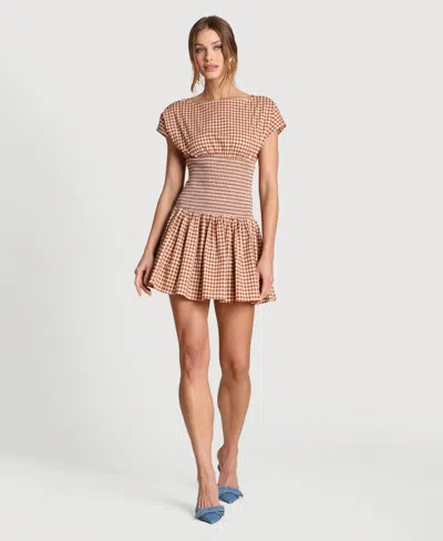 Avec Les Filles Women's Boat Neck Mini Dress In Pink